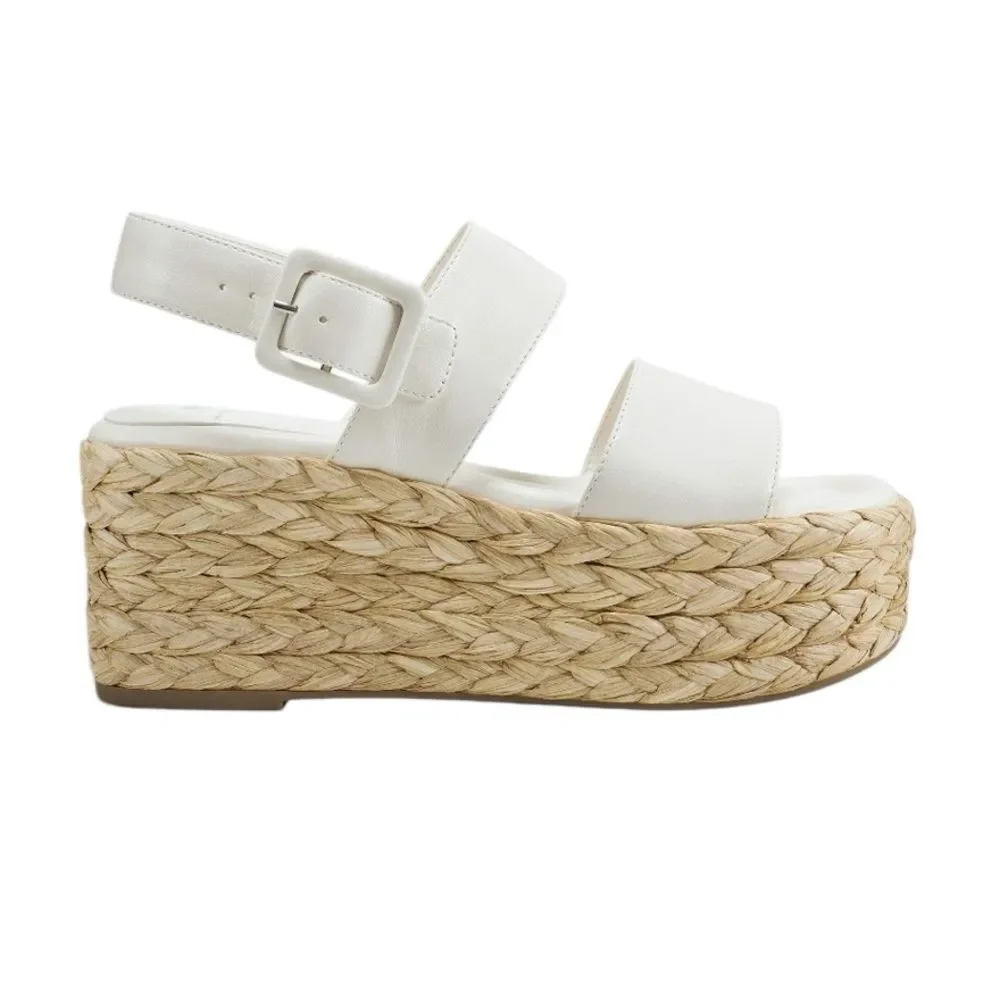 NWT MARC FISHER LTD PATRYCE‎ PLATFORM WEDGE SANDAL IN IVORY BRAND NEW IN BOX